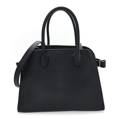 The Row Grained Calfskin Soft Margaux 10 Bag Black Black 1 of 9