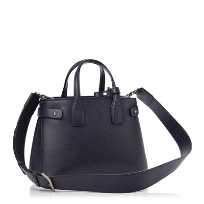 Burberry Derby Calfskin Perforated Small Banner Tote Regency Blue 3 of 10
