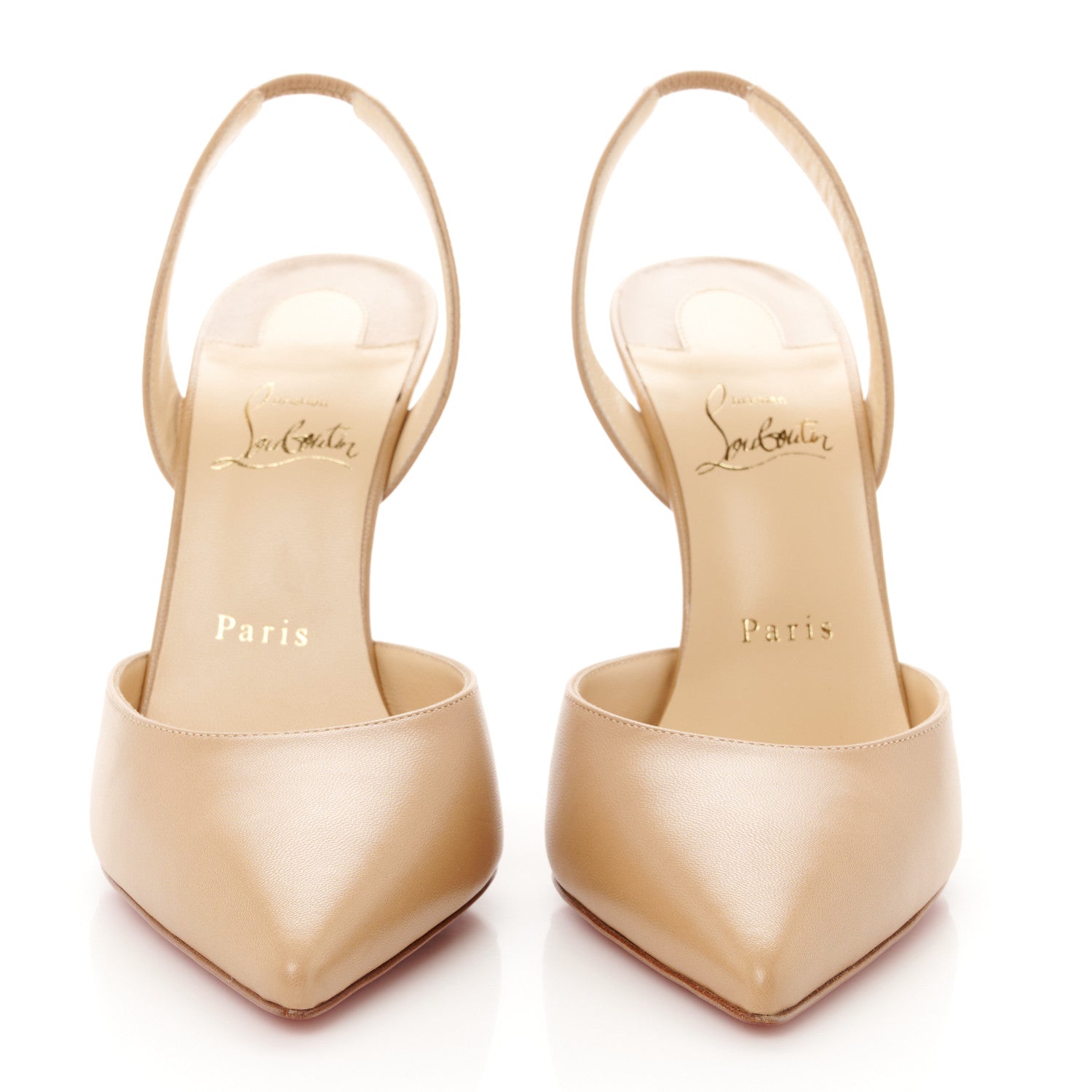 Christian Louboutin Kid O Kate Slingback 100 Pumps 40 Nude 2 of 8
