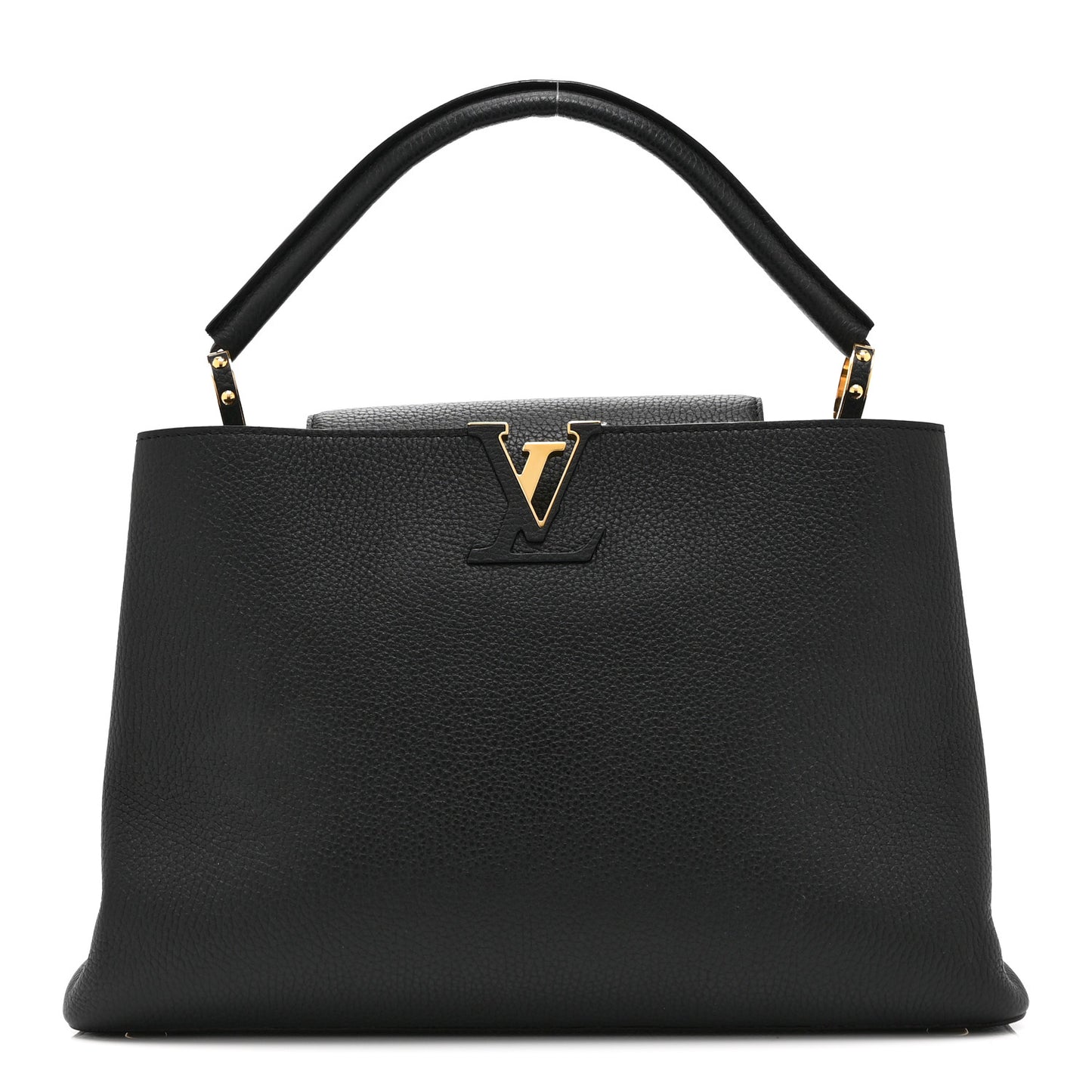 Taurillon Capucines MM Black Fuchsia