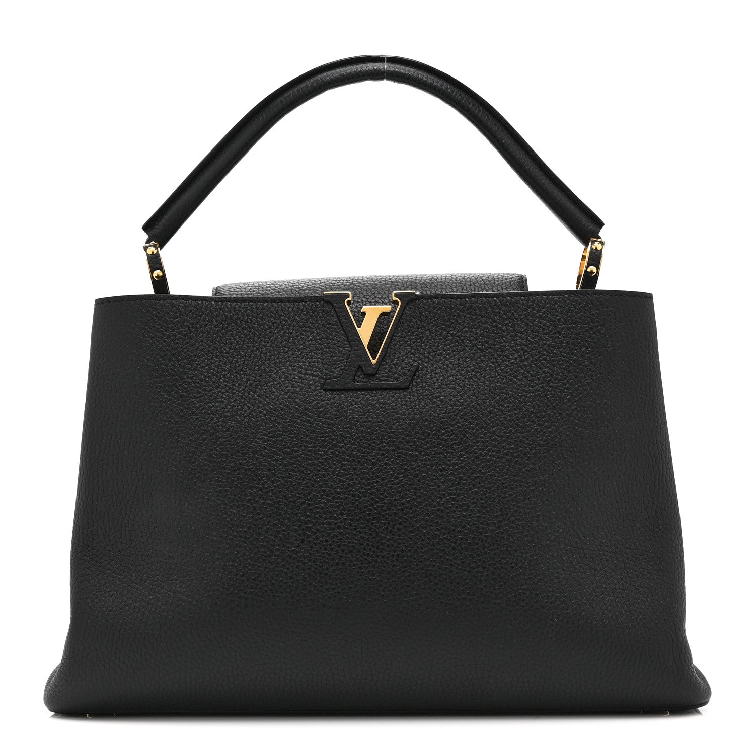 Louis Vuitton Taurillon Capucines MM Black Fuchsia 1 of 10