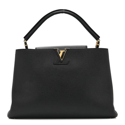 Louis Vuitton Taurillon Capucines MM Black Fuchsia 1 of 10