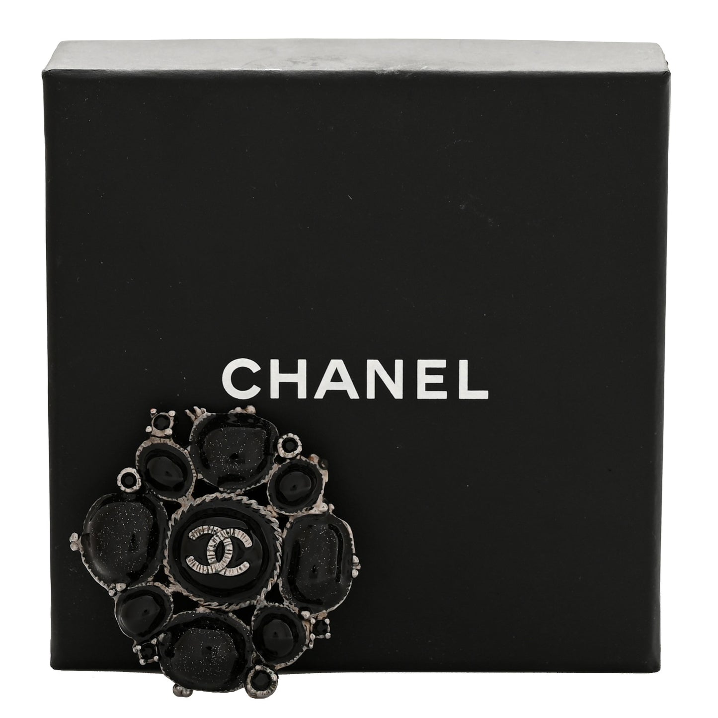 Ruthenium Glitter Enamel CC Brooch