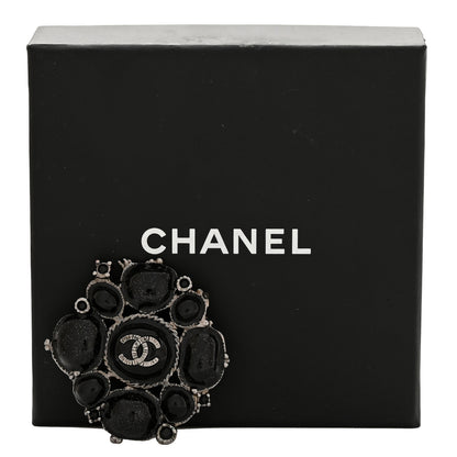 Chanel Ruthenium Glitter Enamel CC Brooch 4 of 4