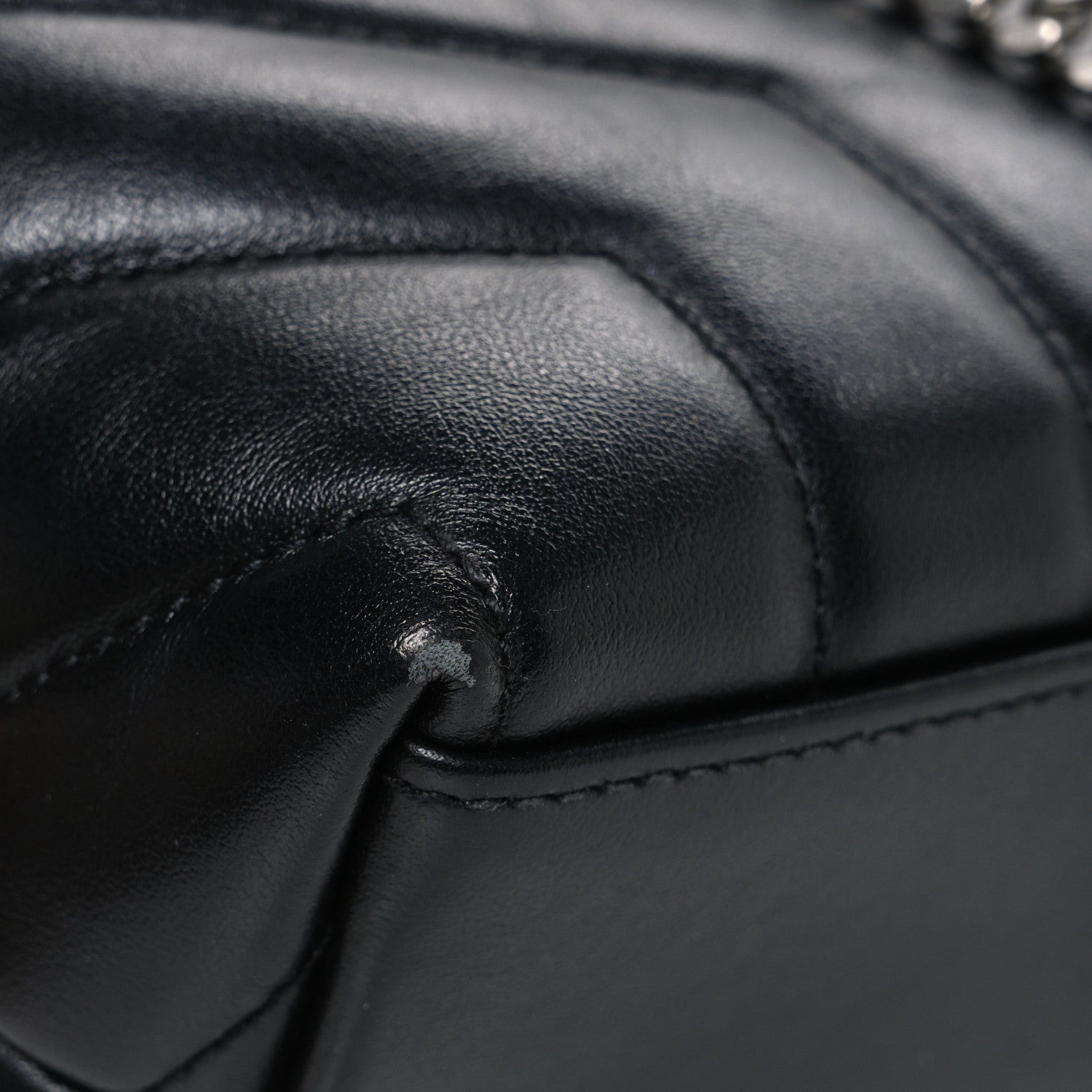 Saint Laurent Calfskin Y Quilted Monogram Small Loulou Chain Satchel Black 11 of 11