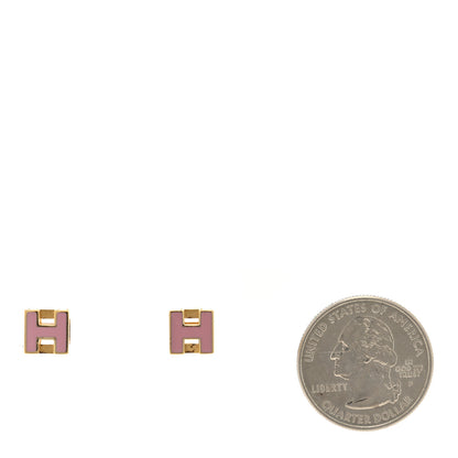 Hermes Gold Cage d'H Earrings Rose Dragee 2 of 4