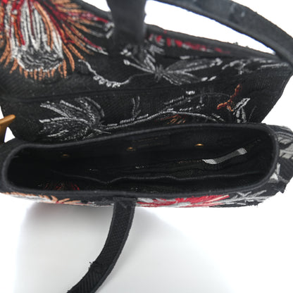 Christian Dior Canvas Embroidered Camouflage Flowers Saddle Bag Black Multicolor 5 of 9