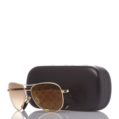 Louis Vuitton Conspiration Pilote Sunglasses Z0164U Gold 7 of 7