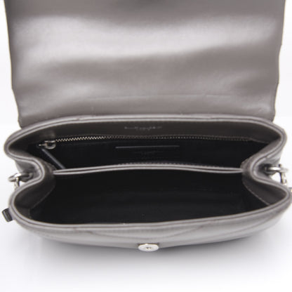 Saint Laurent Calfskin Y Quilted Monogram Toy Loulou Crossbody Bag Earth 4 of 9
