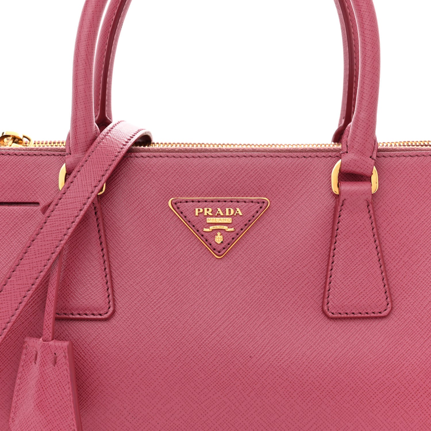 Prada Saffiano Small Galleria Double Zip Tote Peonia 5 of 16