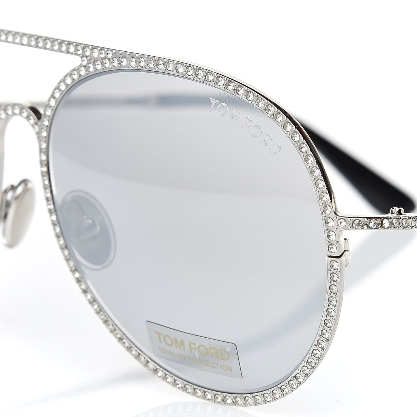 Crystal Embellished Antibes Sunglasses White Gold