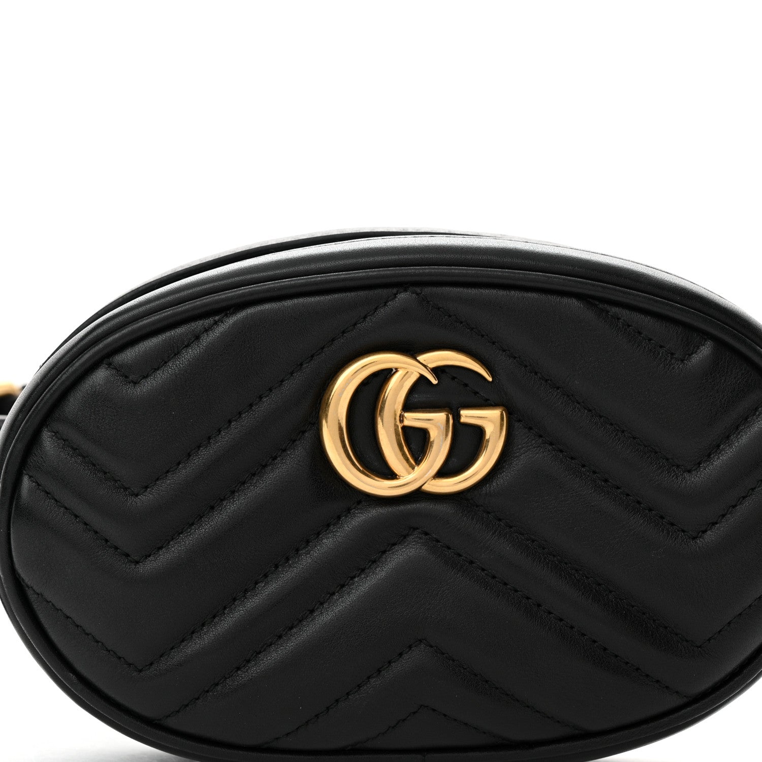 Gucci Calfskin Matelasse GG Marmont Belt Bag 75 30 Black 9 of 14