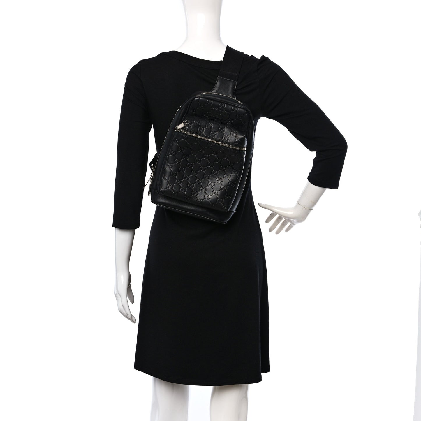 Guccissima Sling Backpack Black