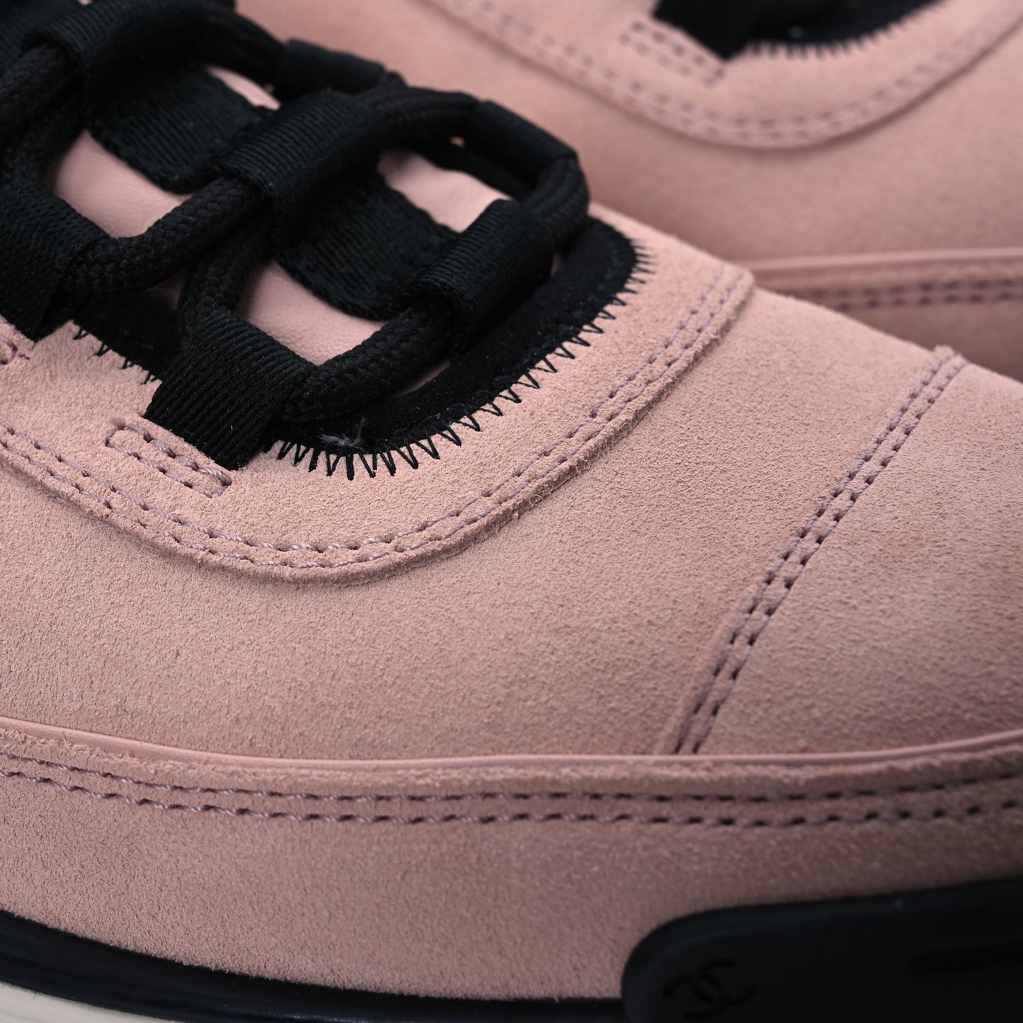 Suede Calfskin Nylon Grosgrain CC Sneakers 40 Light Pink