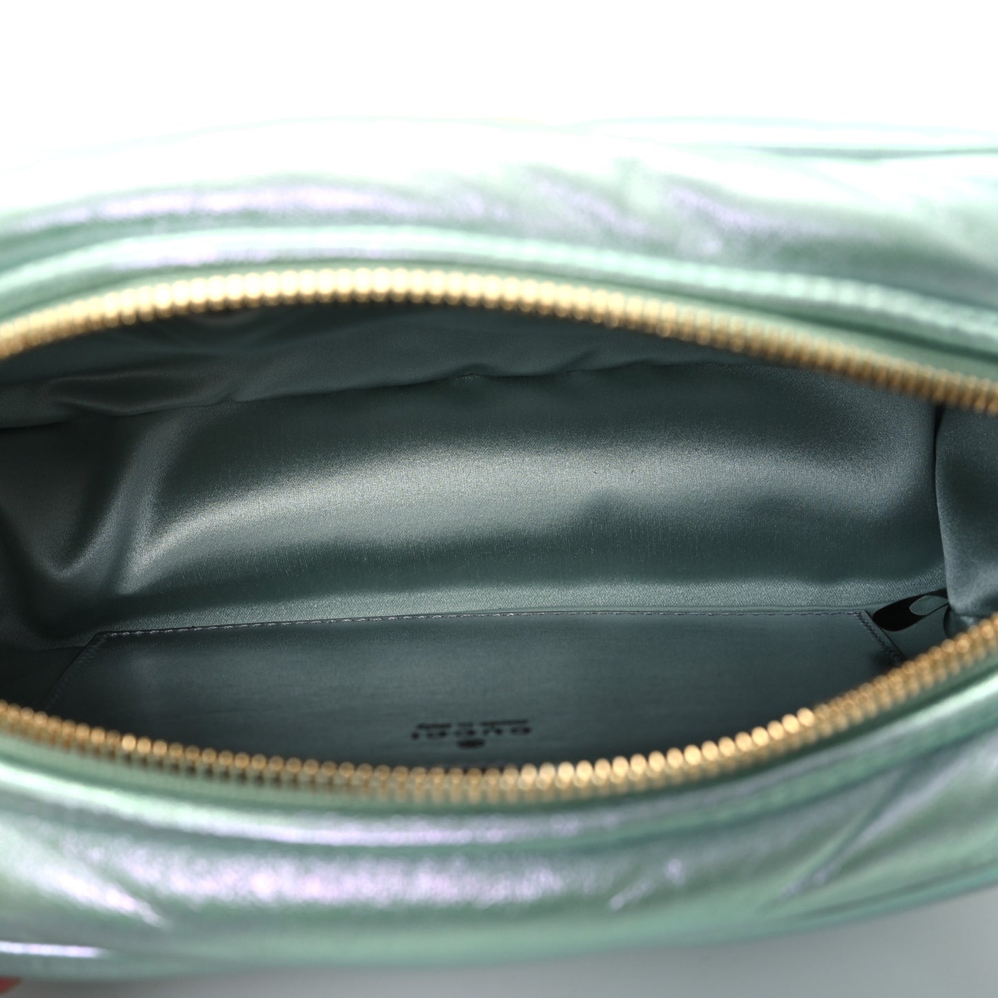 Iridescent Nappa Chevron Matelasse Small GG Marmont Chain Shoulder Bag Iridescent Salvy Green