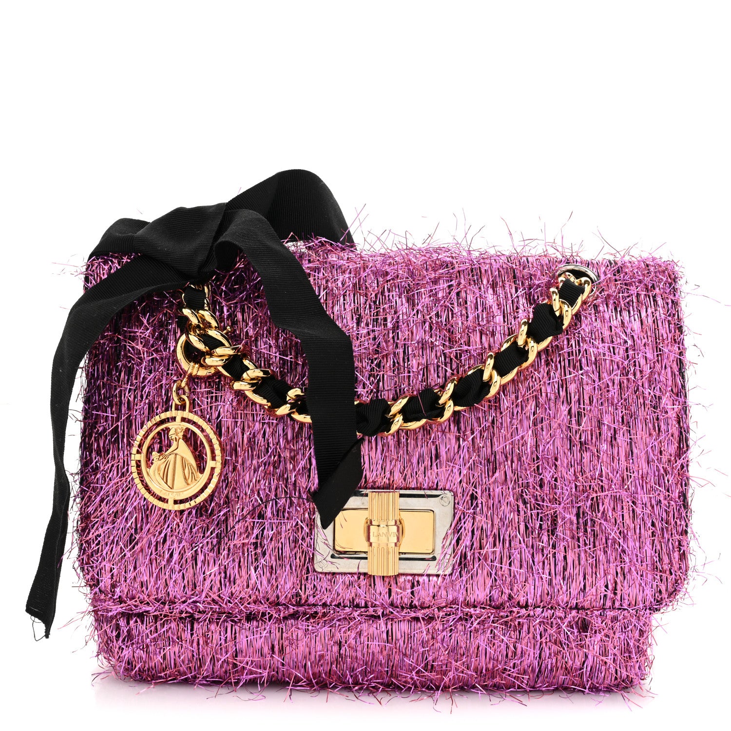 Lanvin Lurex Mini Happy Pop Crossbody Rose Fluo 1 of 8