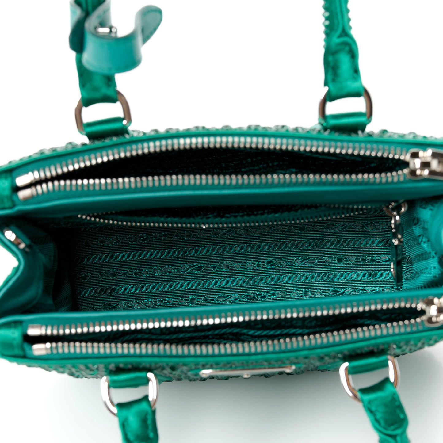 Satin Crystal Mini Galleria Double Zip Tote Mango