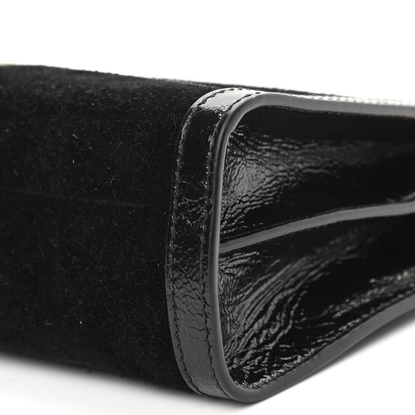 Suede Patent GG Web Small Ophidia Chain Shoulder Bag Black