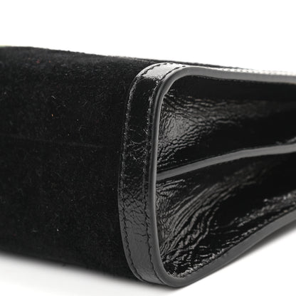 Gucci Suede Patent GG Web Small Ophidia Chain Shoulder Bag Black 10 of 11