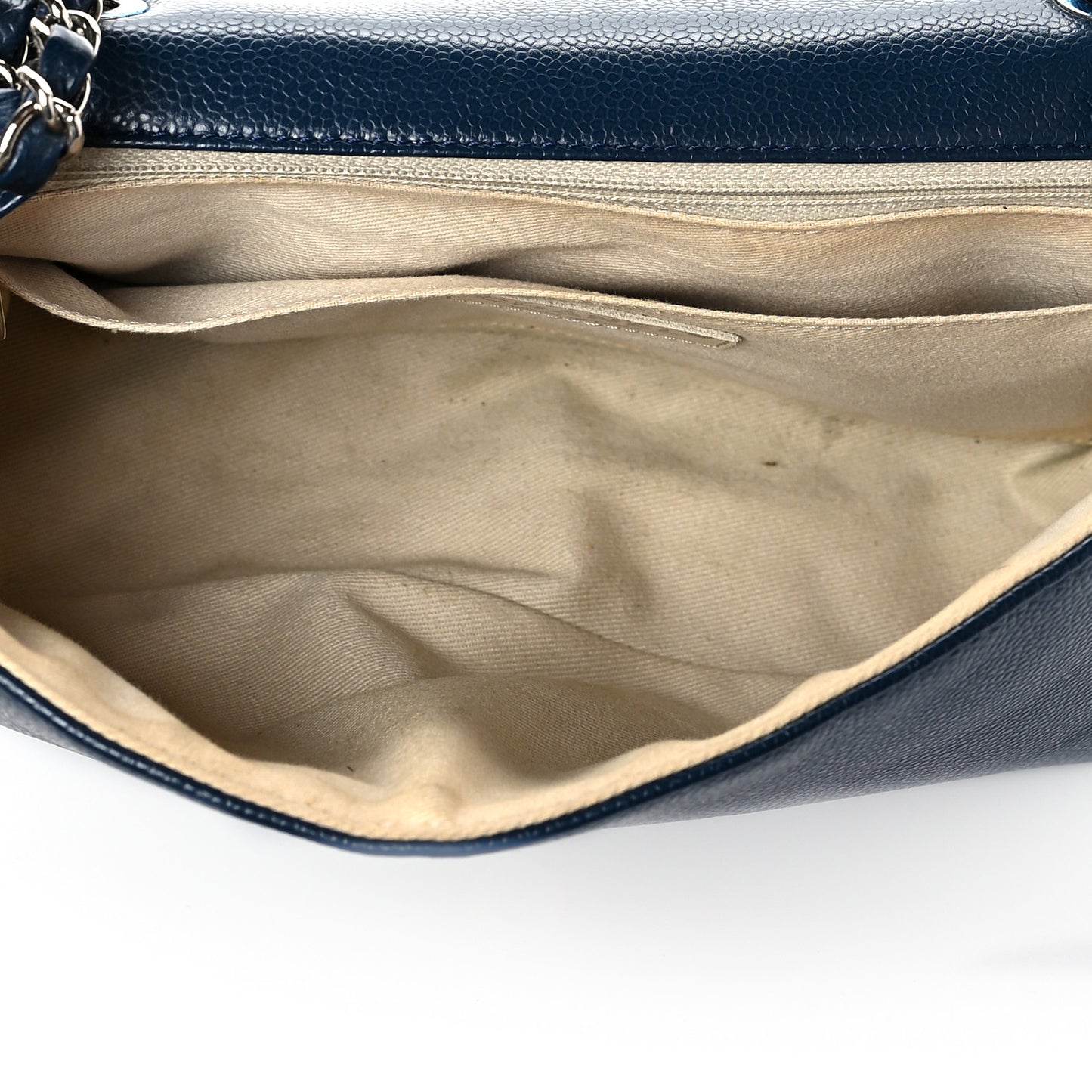 Caviar Medium Timeless CC Flap Navy Blue