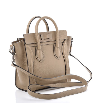Celine Drummed Calfskin Nano Luggage Dune 3 of 7