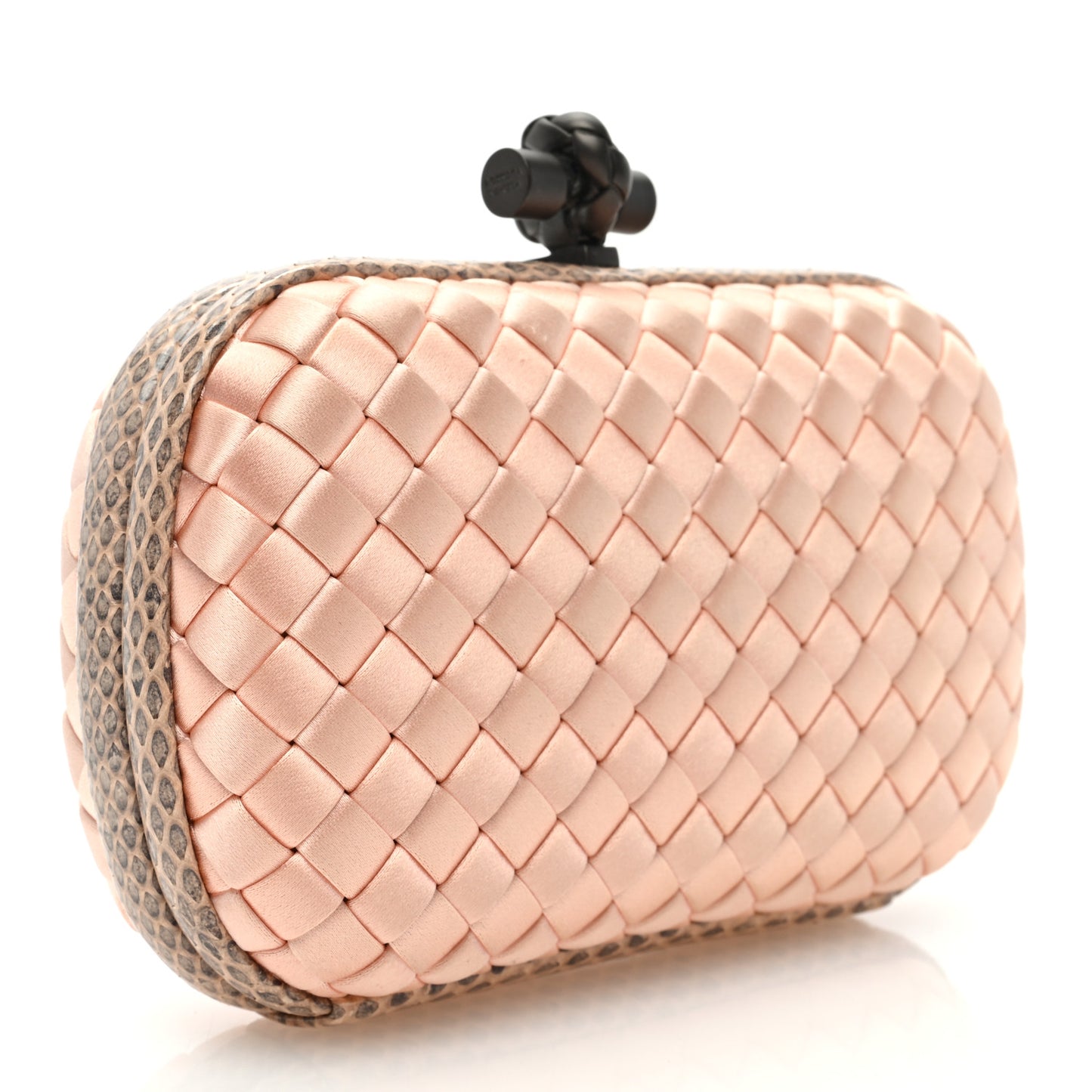 Satin Intreccio Impero Ayers Knot Clutch Flamingo