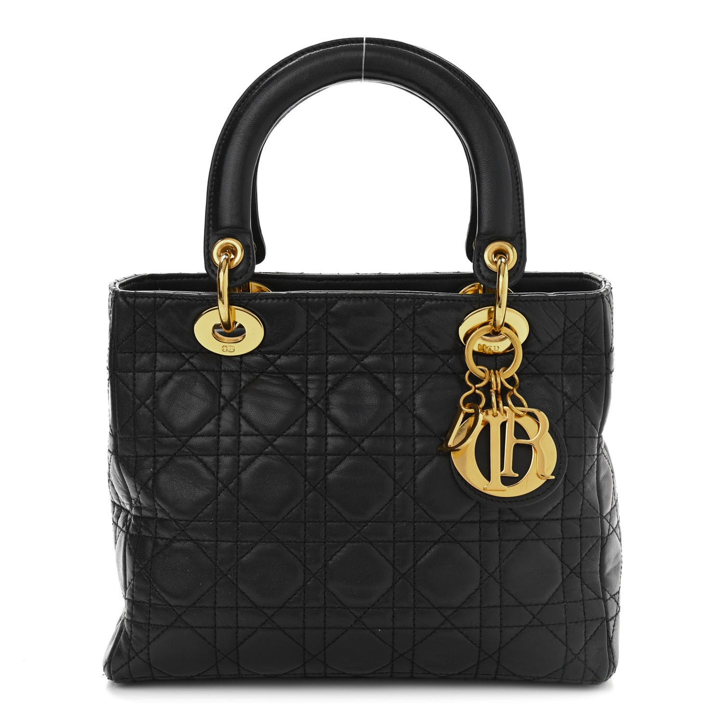 Lambskin Cannage Medium Lady Dior Black