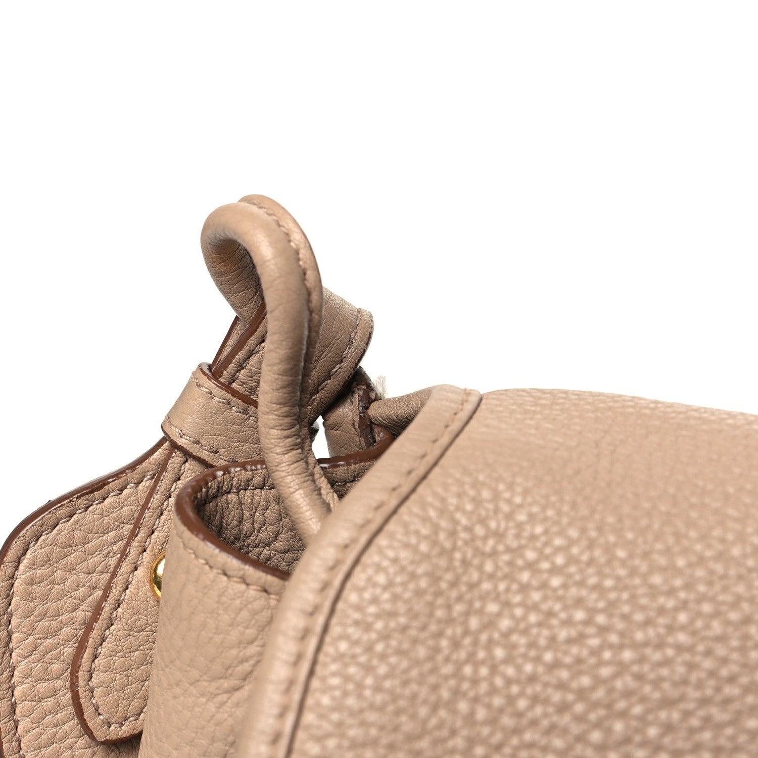 Prada Vitello Daino Embossed Logo Flap Shoulder Bag Sesamo 11 of 11