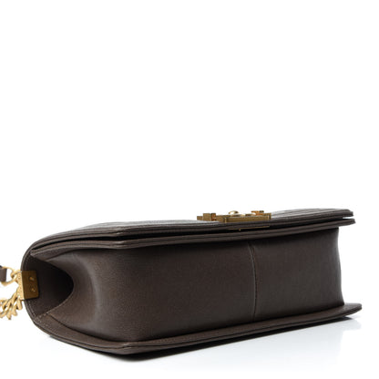 Chanel Caviar Quilted Medium Boy Flap Khaki 4 of 11