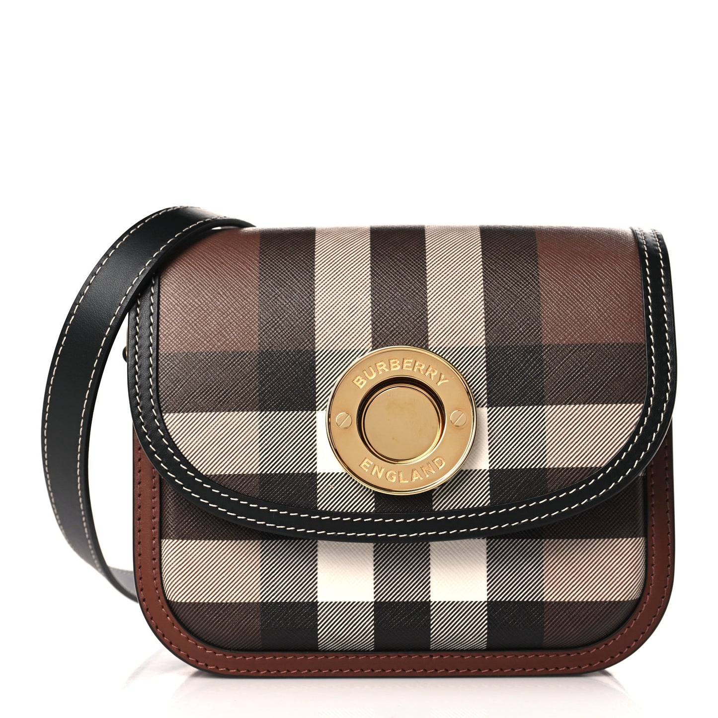 Calfskin Check Small Elizabeth Bag Brown