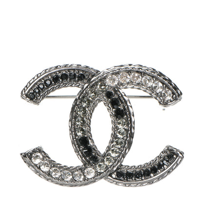 Chanel Ruthenium Crystal CC Brooch Black 1 of 4