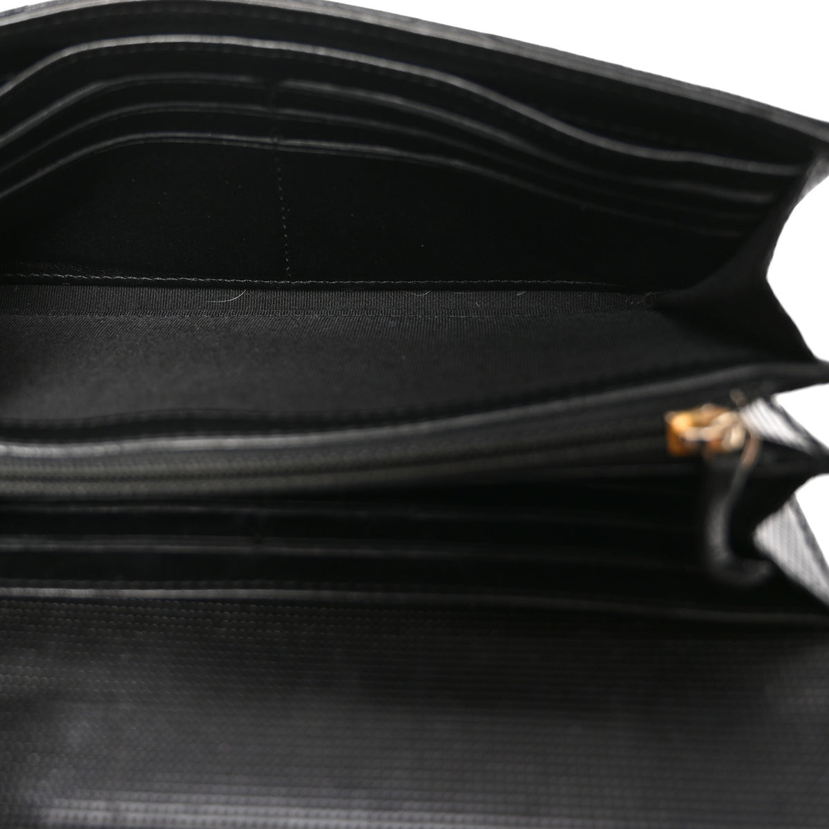 Calfskin Quilted Pixel Effect Large Flap Wallet Black