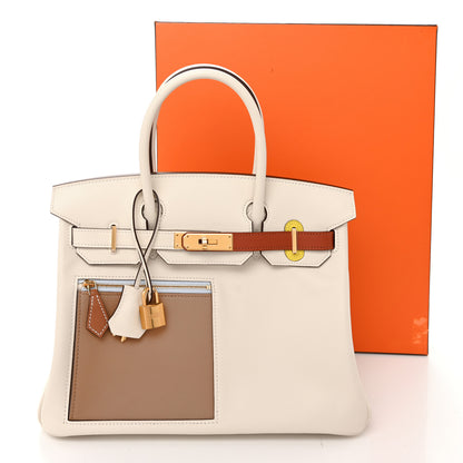Hermes Swift Colormatic Birkin 30 Nata Chai Cuivre Lime Mauve Sylvestre Bleu Brume 12 of 12