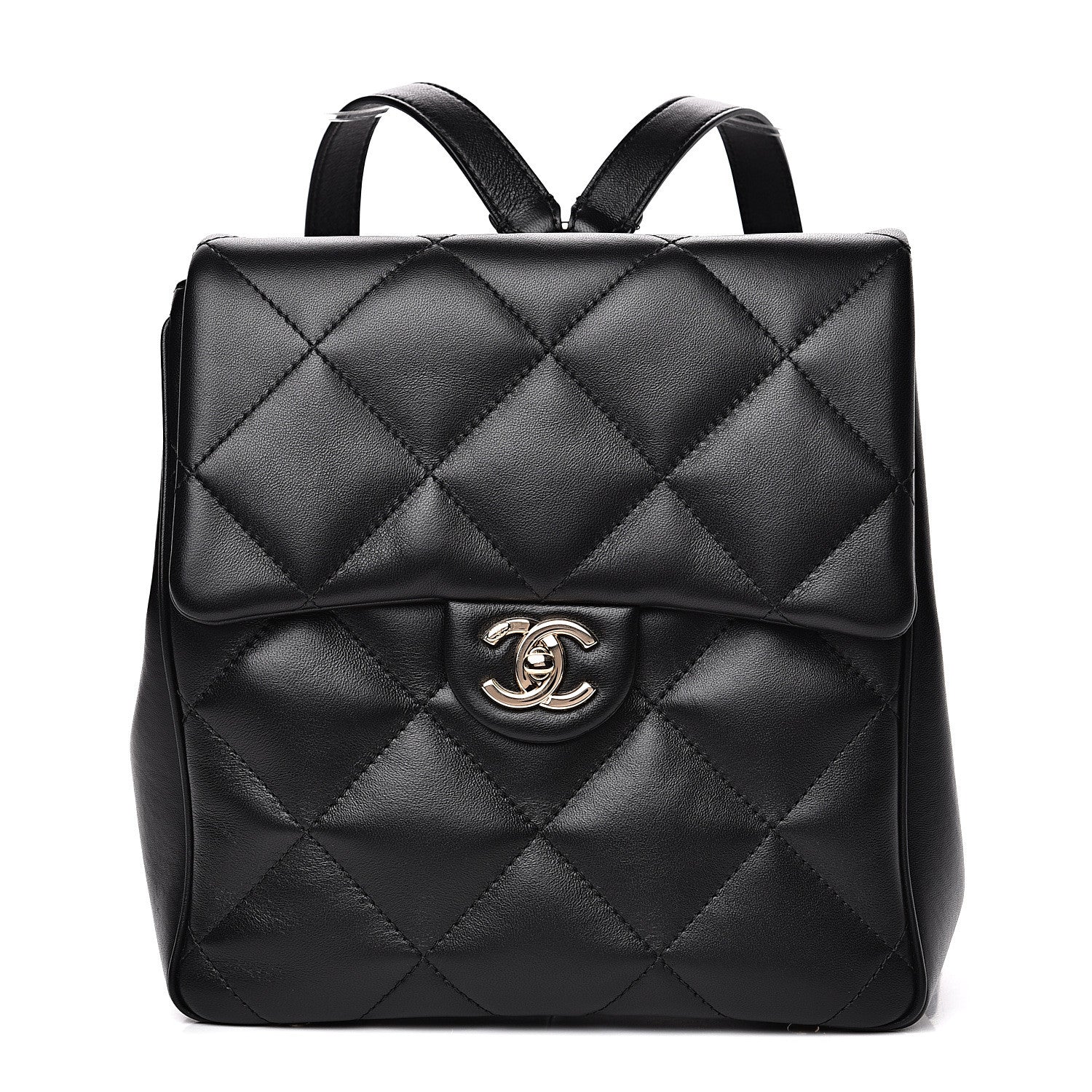 Chanel Lambskin Quilted Chain Backpack Black 1 of 11