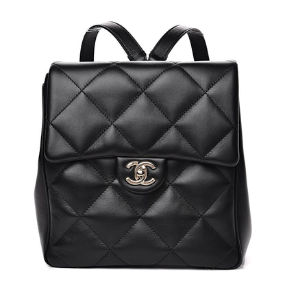 Chanel Lambskin Quilted Chain Backpack Black 1 of 11