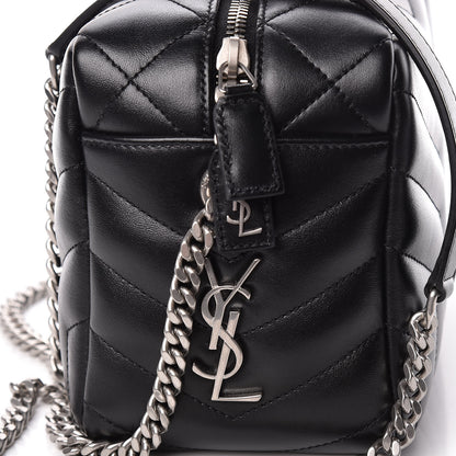Saint Laurent Calfskin Y Quilted Monogram Small Loulou Bowling Bag Black 8 of 10