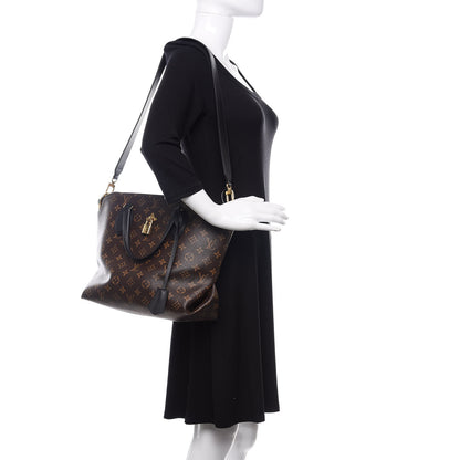 Louis Vuitton Monogram Flower Zipped Tote MM Black 2 of 10