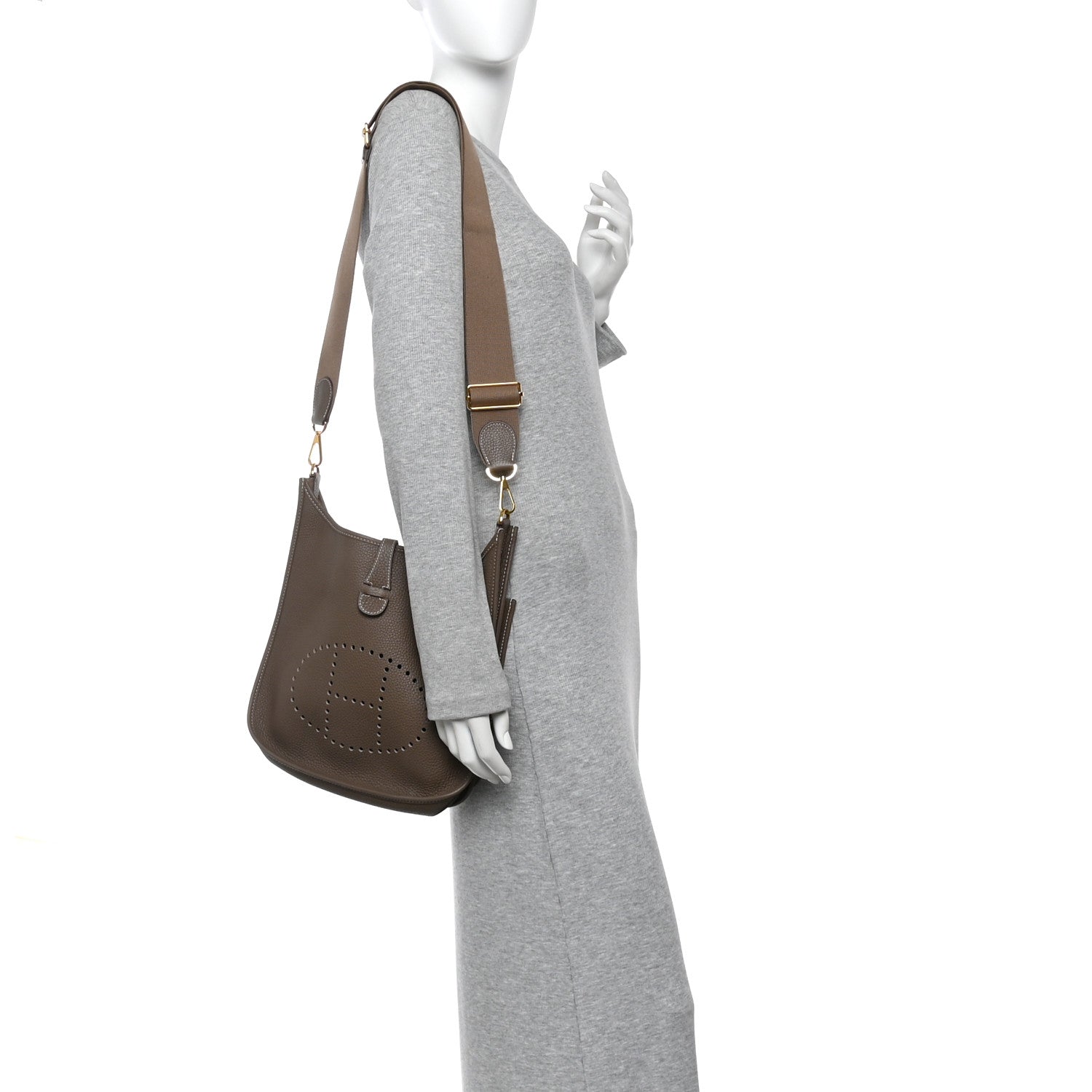 Hermes Taurillon Clemence Evelyne III PM Etoupe 2 of 14
