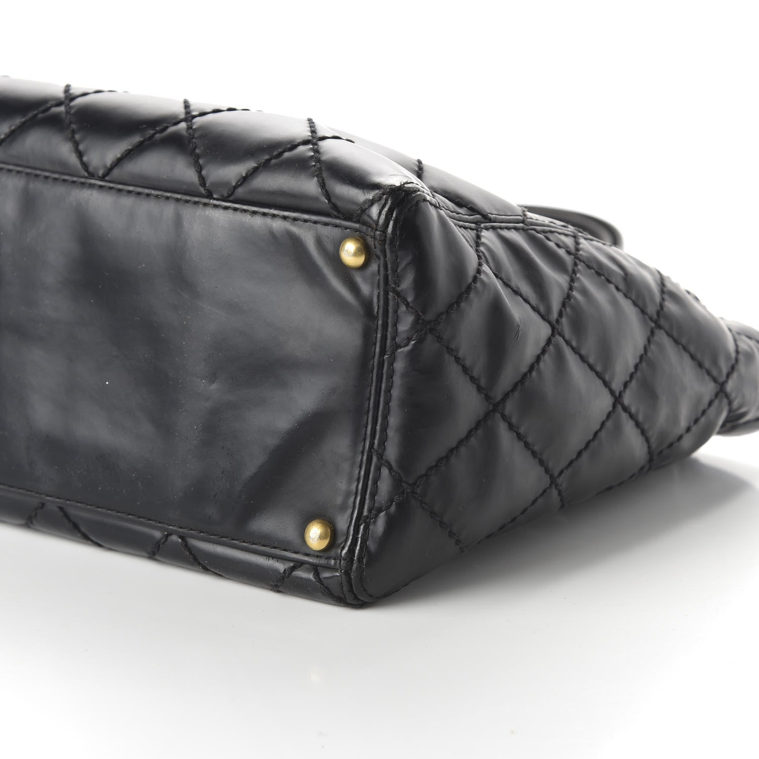 Chanel Glazed Calfskin Stitch Tote Black 7 of 16
