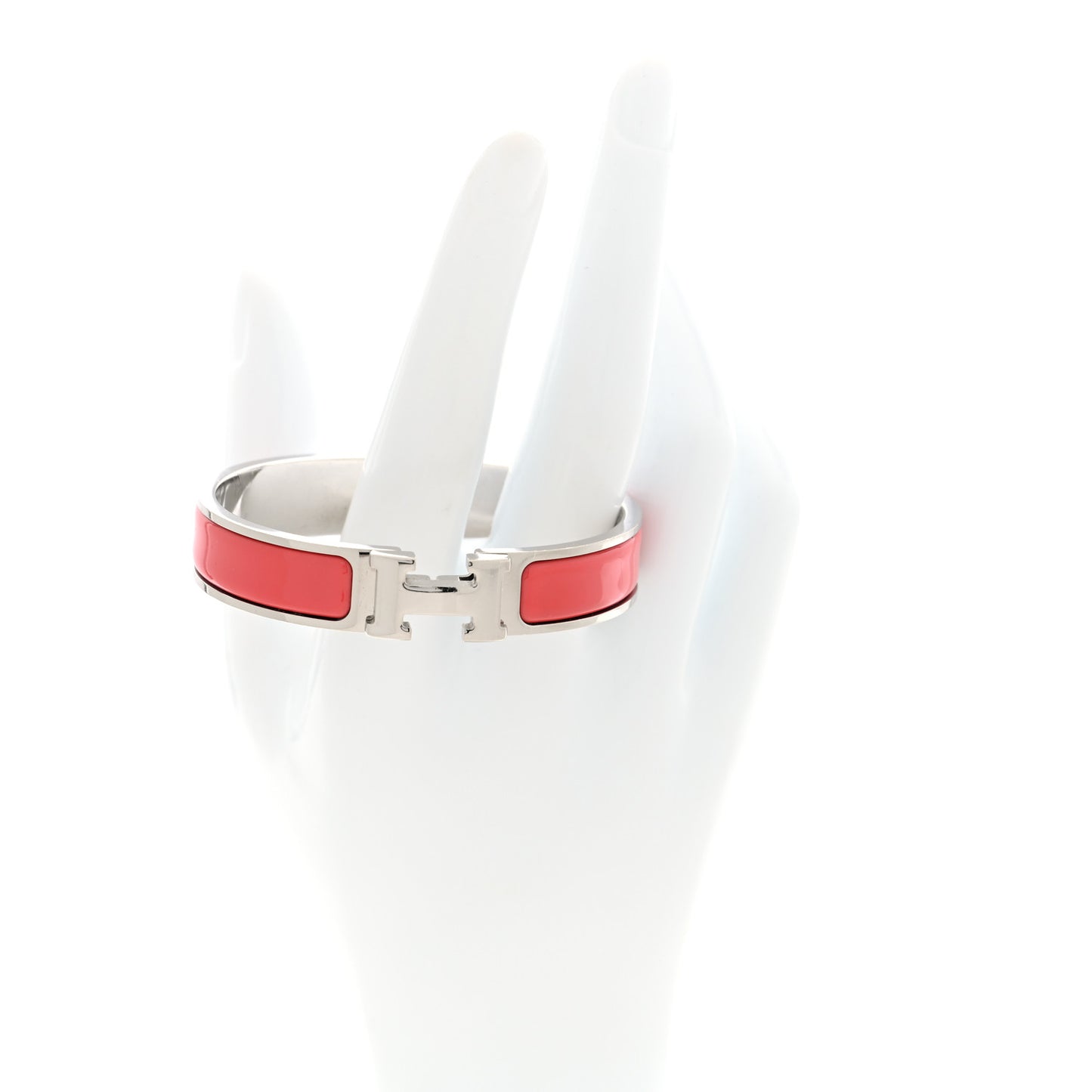 Enamel Narrow Clic Clac H Bracelet PM Rouge Corail