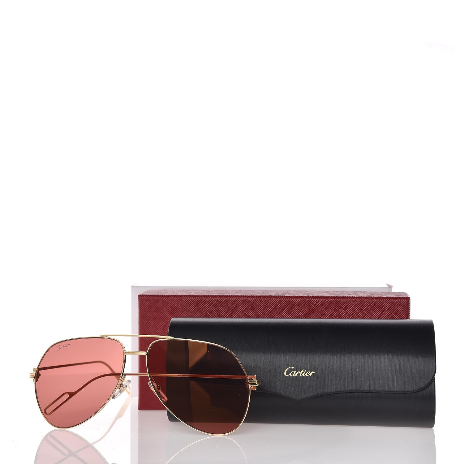 Cartier Premiere De Aviator Sunglasses Red Gold 7 of 7