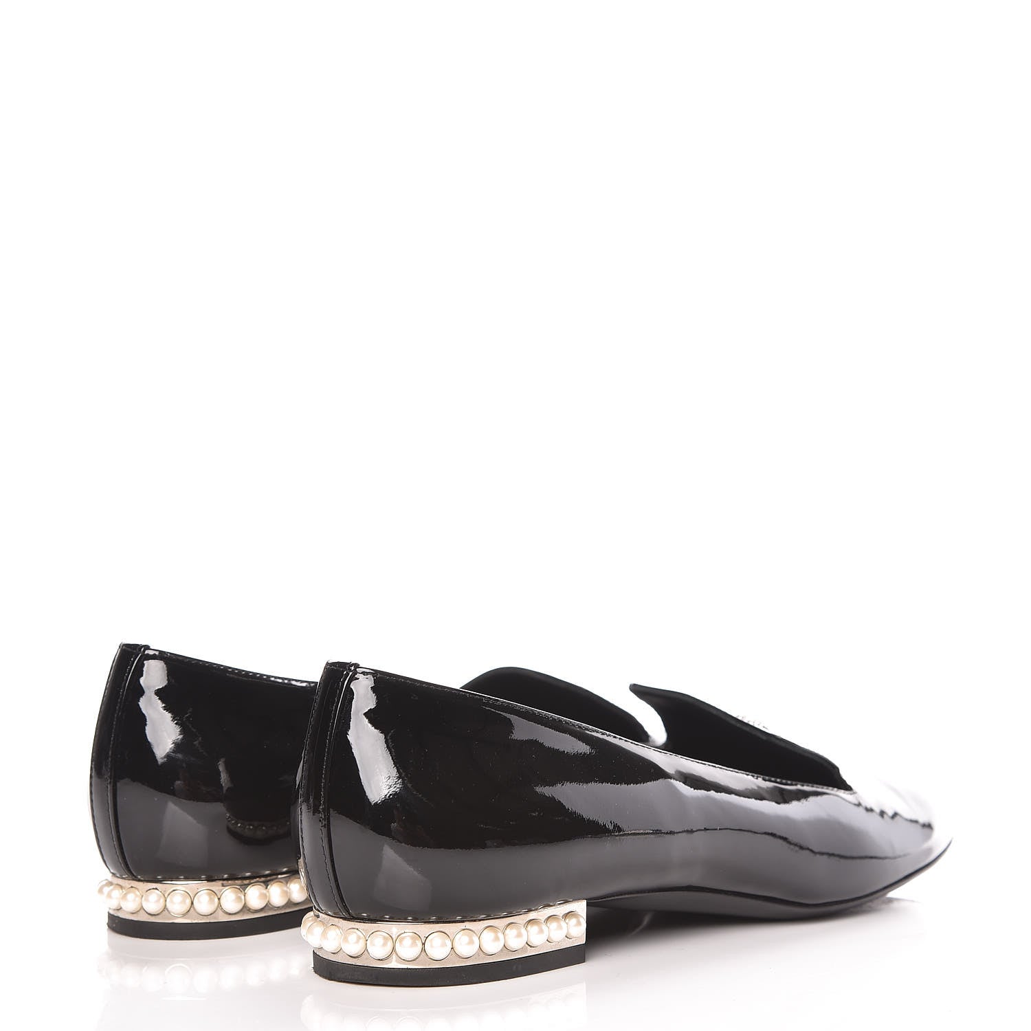 Chanel Patent Calfskin Pearl CC Oxfords 37.5 Black 4 of 10