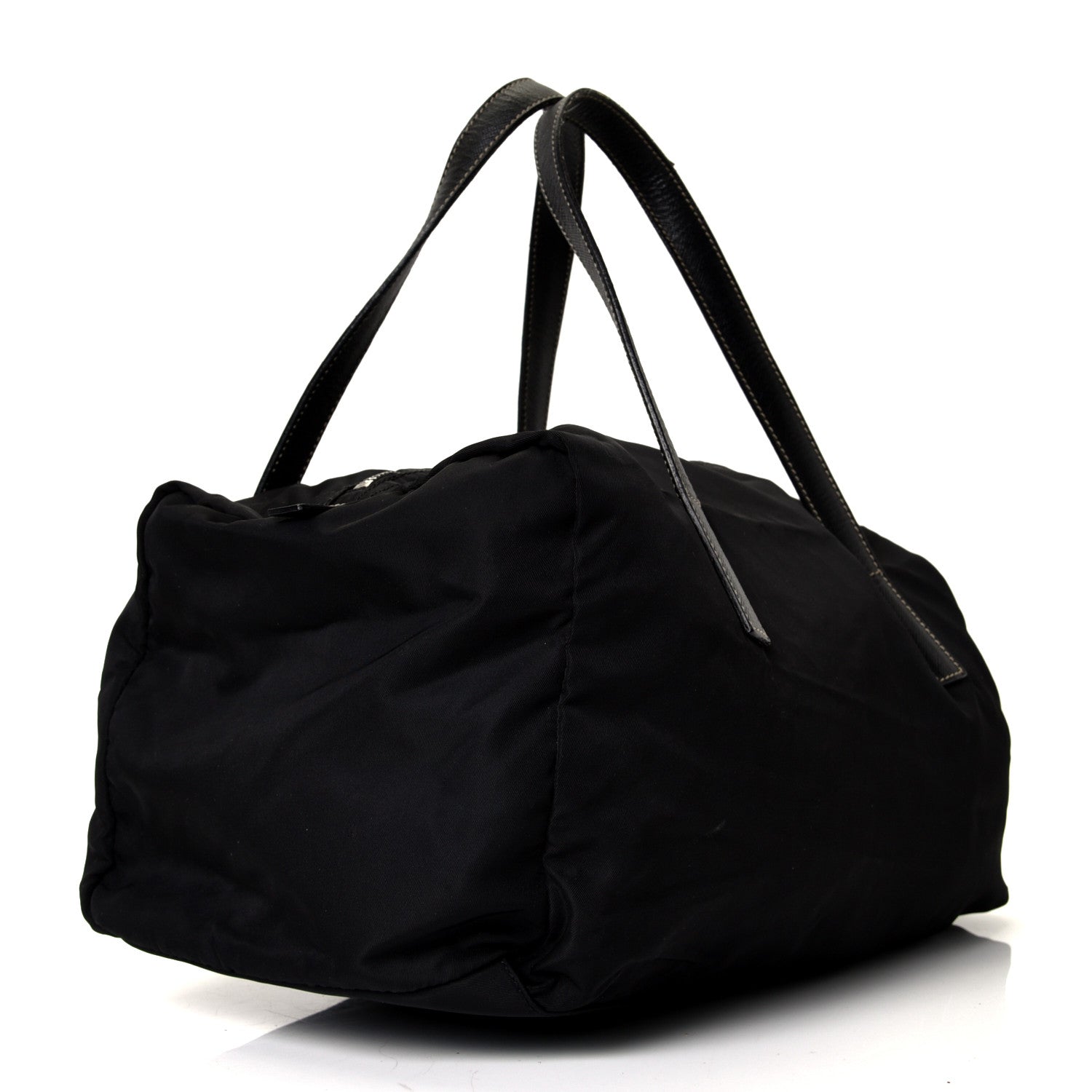 Prada Tessuto Nylon Saffiano Duffel Bag Black 2 of 4