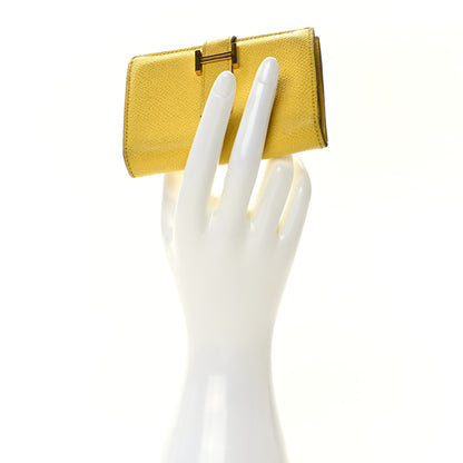 Hermes Epsom Mini Bearn Wallet Jaune Ambre 2 of 8