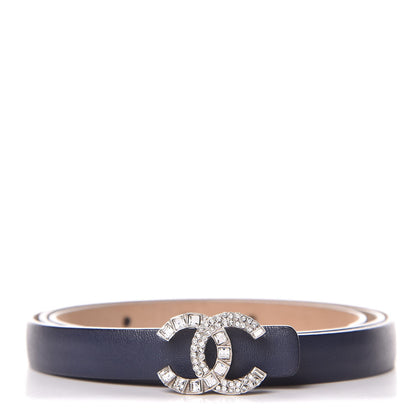 Chanel Baguette Crystal Lambskin CC Belt 90 36 Blue 1 of 9