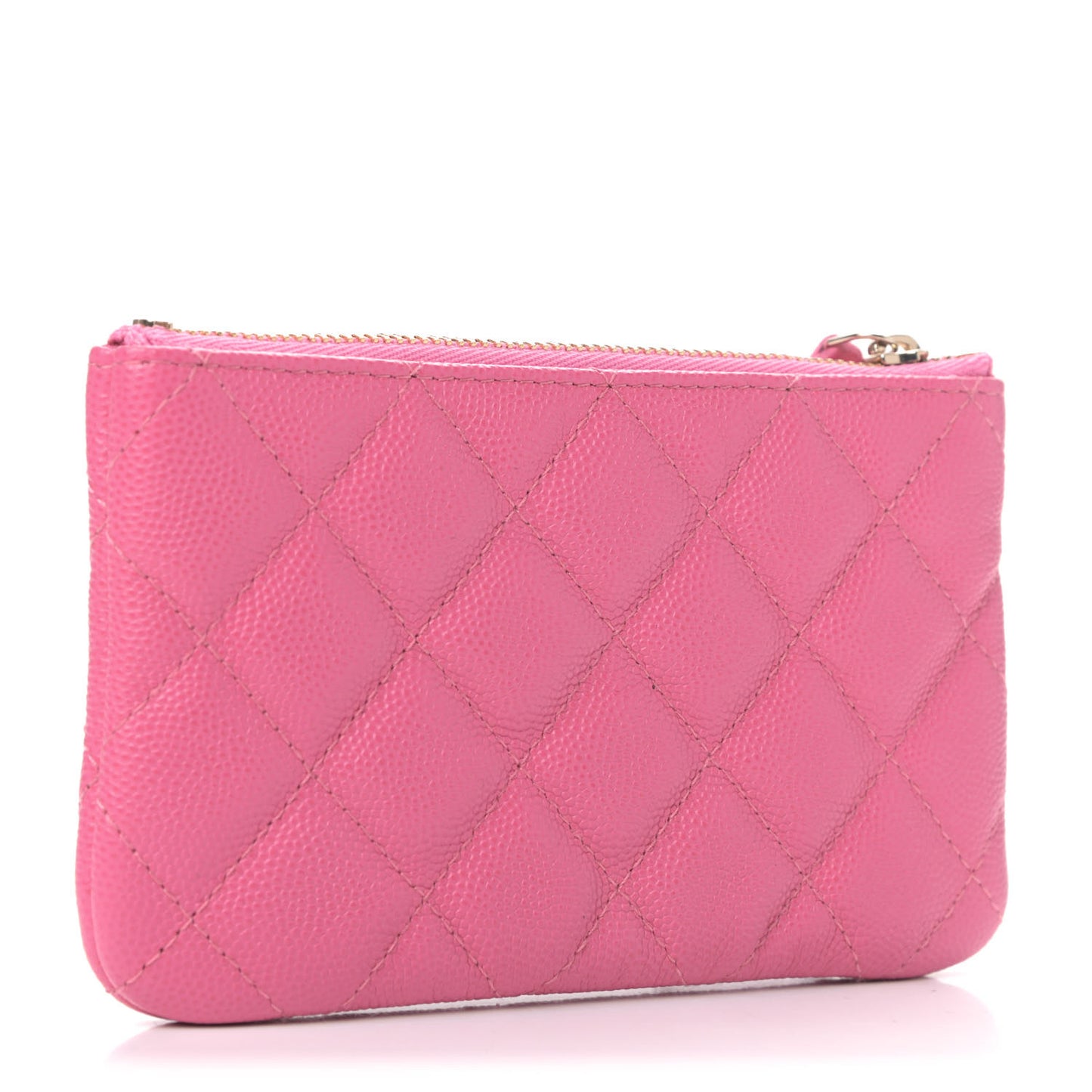 Caviar Quilted Small Cosmetic Case Pink