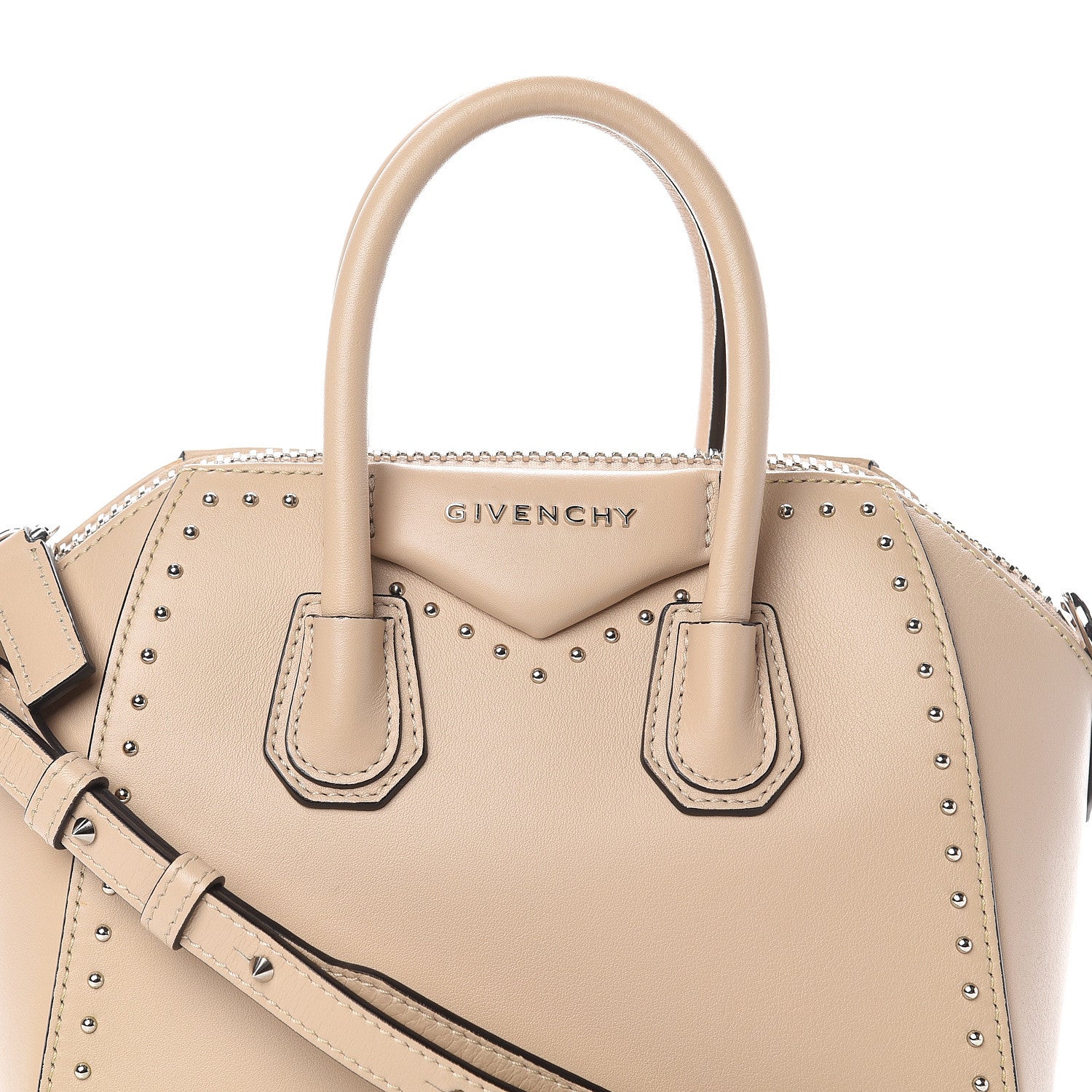 Givenchy Calfskin Mini Studded Antigona Beige Buff 7 of 9