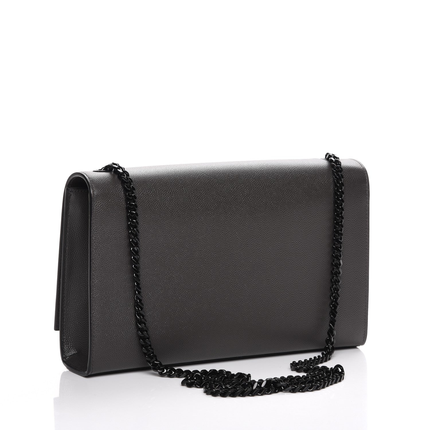 Saint Laurent Grain De Poudre Medium Classic Monogram Kate Satchel Coal 3 of 6