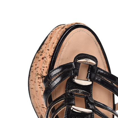 Chanel Patent Cork CC Wedge 39 Black 8 of 11