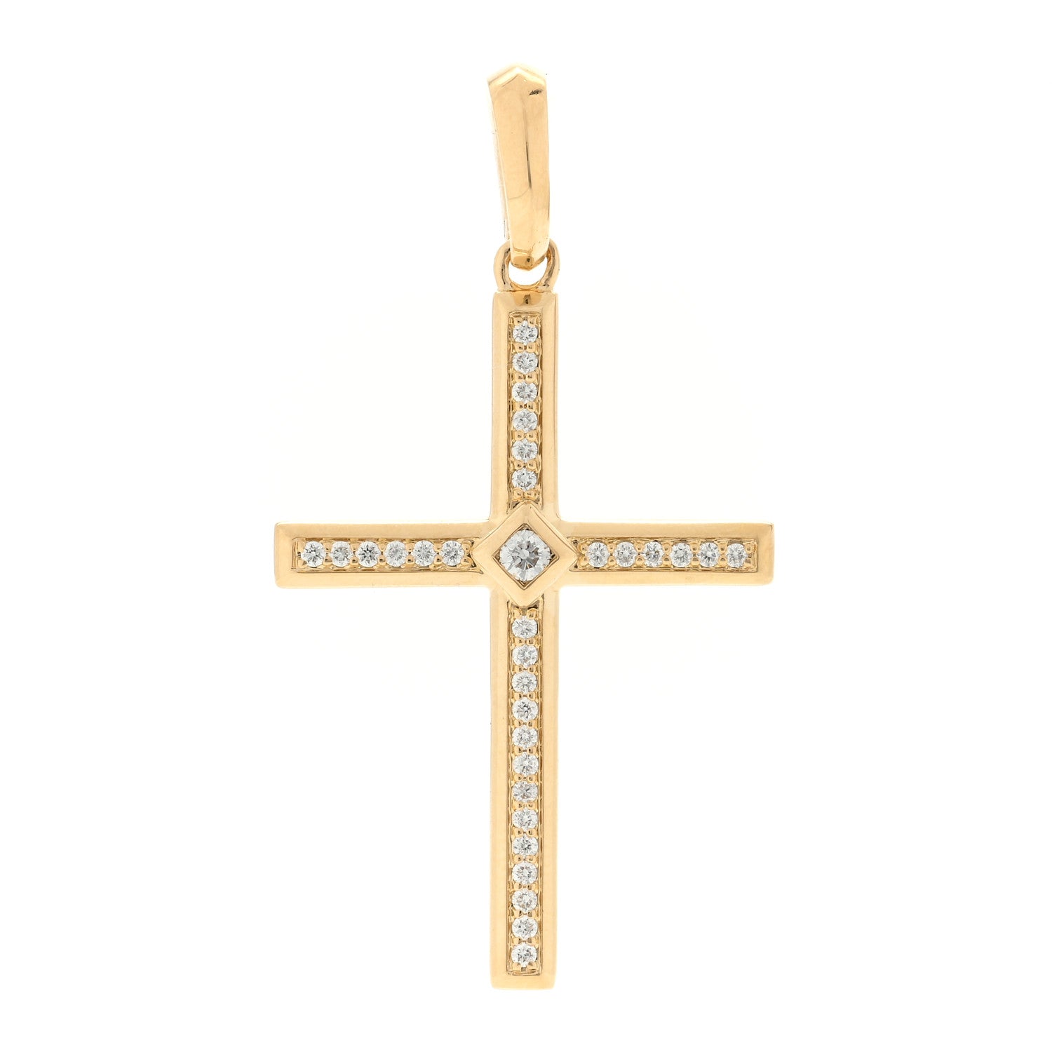 David Yurman 18K Yellow Gold Diamond Modern Renaissance Cross Pendant 1 of 3